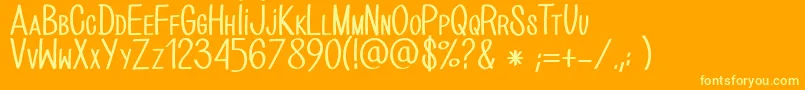fuente BioHandCre – Fuentes Amarillas Sobre Fondo Naranja