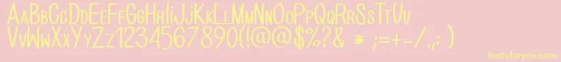 BioHandCre Font – Yellow Fonts on Pink Background
