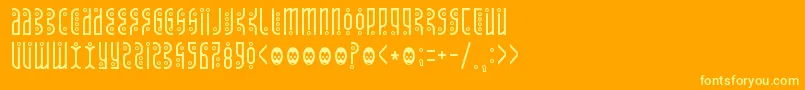 Tantrum Font – Yellow Fonts on Orange Background