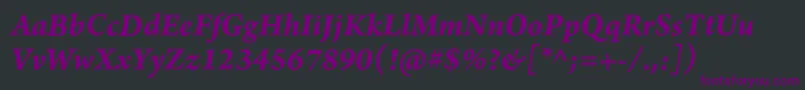Шрифт ArnoproBolditalic10pt – фиолетовые шрифты на чёрном фоне