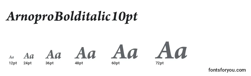 ArnoproBolditalic10pt Font Sizes