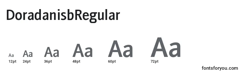 Размеры шрифта DoradanisbRegular