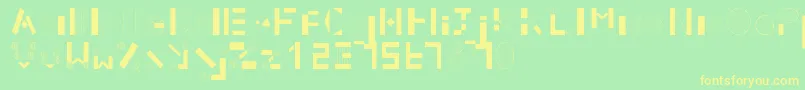 SophieHallBaudernFontlab Font – Yellow Fonts on Green Background
