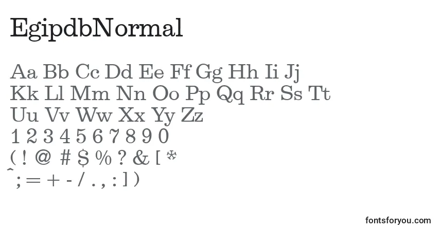 A fonte EgipdbNormal – alfabeto, números, caracteres especiais