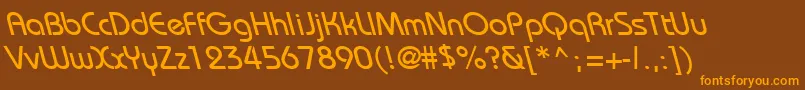 Więcej informacji o czcionce BordeauxbackslantRegular Czcionka BordeauxbackslantRegular – pomarańczowe czcionki na brązowym tle