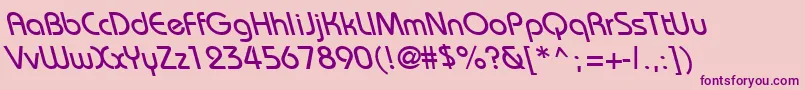 Police BordeauxbackslantRegular – polices violettes sur fond rose