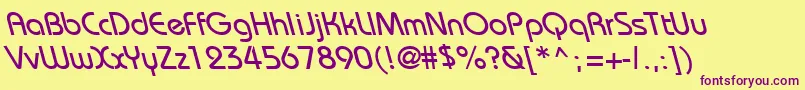 Police BordeauxbackslantRegular – polices violettes sur fond jaune