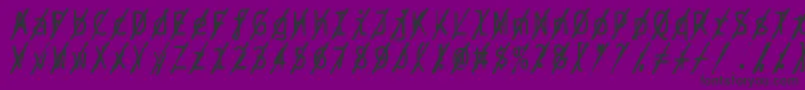 Bptypewritedamagedslashed-fontti – mustat fontit violetilla taustalla