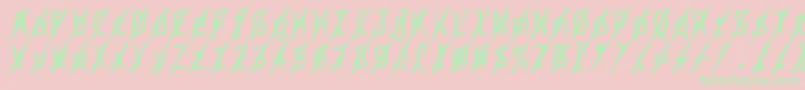 Bptypewritedamagedslashed-Schriftart – Grüne Schriften auf rosa Hintergrund