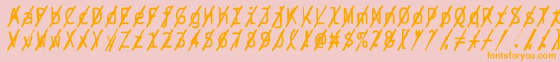 Bptypewritedamagedslashed Font – Orange Fonts on Pink Background