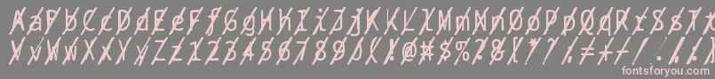 Bptypewritedamagedslashed Font – Pink Fonts on Gray Background