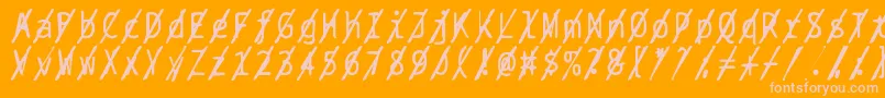 Bptypewritedamagedslashed Font – Pink Fonts on Orange Background