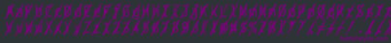 Bptypewritedamagedslashed Font – Purple Fonts on Black Background