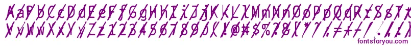 Bptypewritedamagedslashed-fontti – violetit fontit valkoisella taustalla