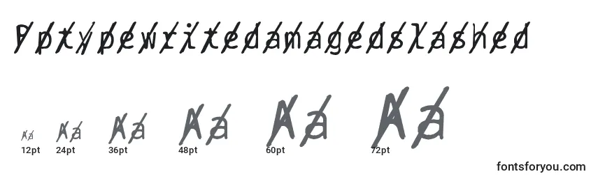 Größen der Schriftart Bptypewritedamagedslashed