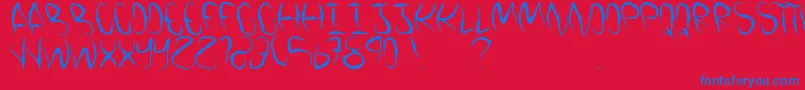 VamosALaPlaya Font – Blue Fonts on Red Background