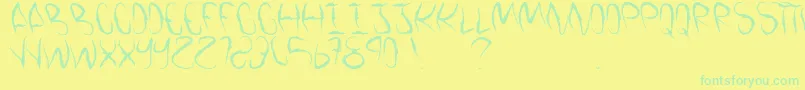 Czcionka VamosALaPlaya – zielone czcionki na żółtym tle