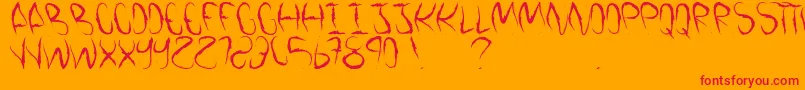 VamosALaPlaya Font – Red Fonts on Orange Background
