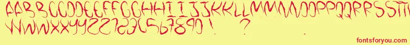 VamosALaPlaya Font – Red Fonts on Yellow Background