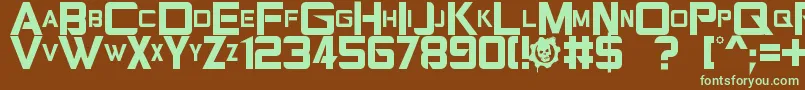 Gearsofpeace Font – Green Fonts on Brown Background