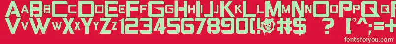 Gearsofpeace Font – Green Fonts on Red Background