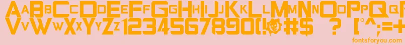 Gearsofpeace Font – Orange Fonts on Pink Background