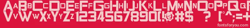 Gearsofpeace Font – Pink Fonts on Red Background