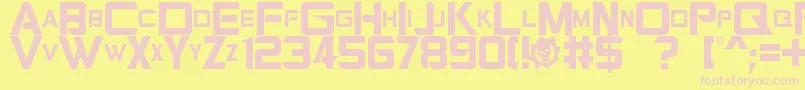 Gearsofpeace Font – Pink Fonts on Yellow Background