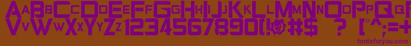 Gearsofpeace Font – Purple Fonts on Brown Background