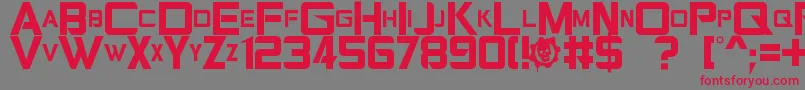 Gearsofpeace Font – Red Fonts on Gray Background