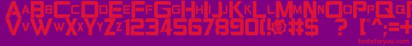 Gearsofpeace Font – Red Fonts on Purple Background