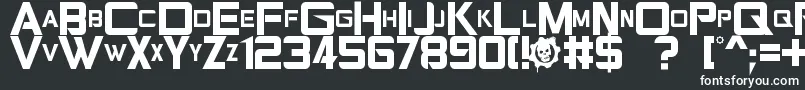 Шрифт Gearsofpeace – белые шрифты на чёрном фоне