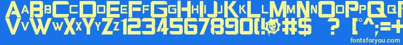 Gearsofpeace Font – Yellow Fonts on Blue Background