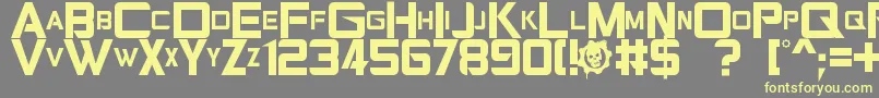 Gearsofpeace Font – Yellow Fonts on Gray Background