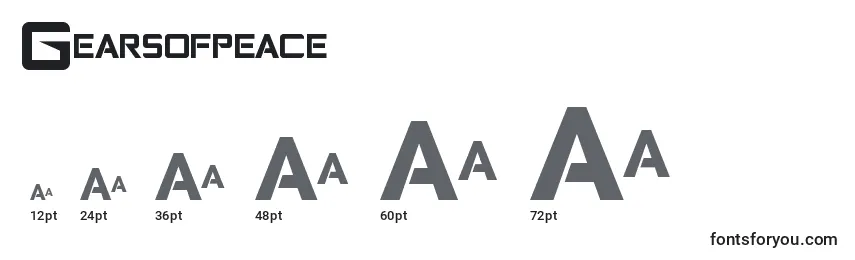 Размеры шрифта Gearsofpeace