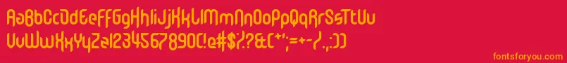 フォントMemberKinglify – 赤い背景にオレンジの文字