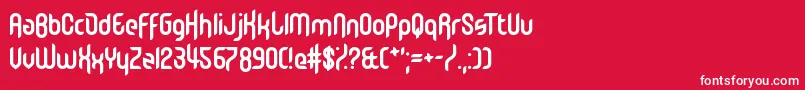 MemberKinglify-fontti – valkoiset fontit punaisella taustalla