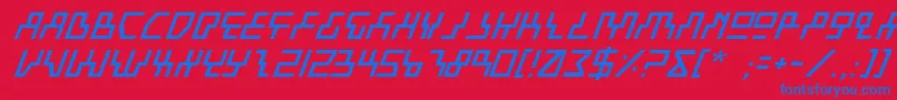 BeamRiderItalic Font – Blue Fonts on Red Background