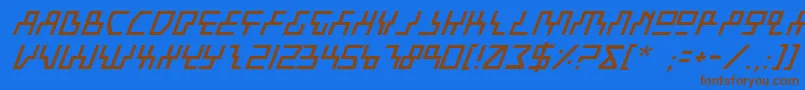 BeamRiderItalic Font – Brown Fonts on Blue Background