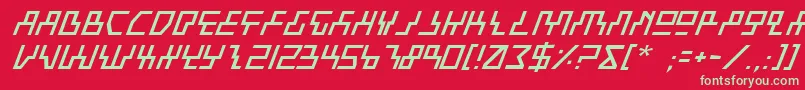 BeamRiderItalic Font – Green Fonts on Red Background