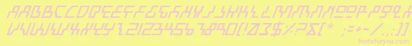 BeamRiderItalic Font – Pink Fonts on Yellow Background