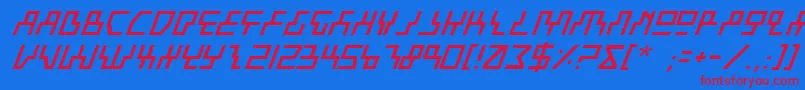 BeamRiderItalic Font – Red Fonts on Blue Background