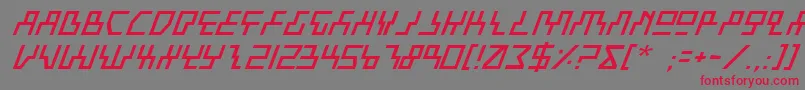 フォントBeamRiderItalic – 赤い文字の灰色の背景
