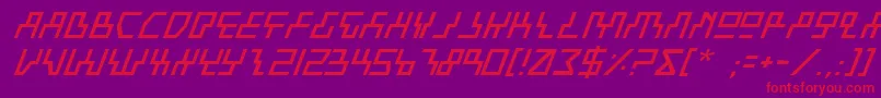 BeamRiderItalic Font – Red Fonts on Purple Background