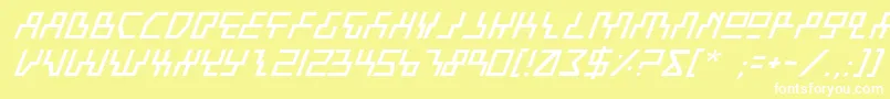 フォントBeamRiderItalic – 黄色い背景に白い文字