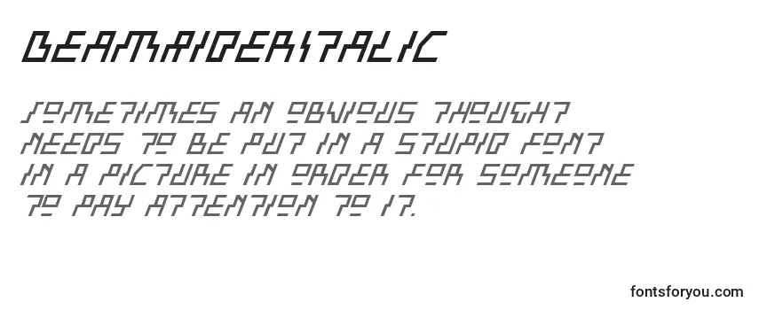 BeamRiderItalic Font