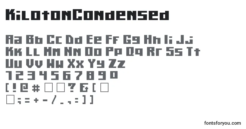 A fonte KilotonCondensed – alfabeto, números, caracteres especiais