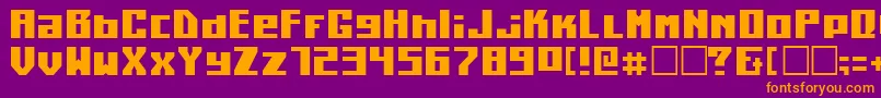 フォントKilotonCondensed – 紫色の背景にオレンジのフォント