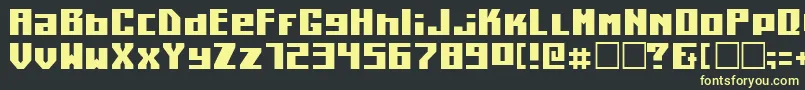 フォントKilotonCondensed – 黒い背景に黄色の文字