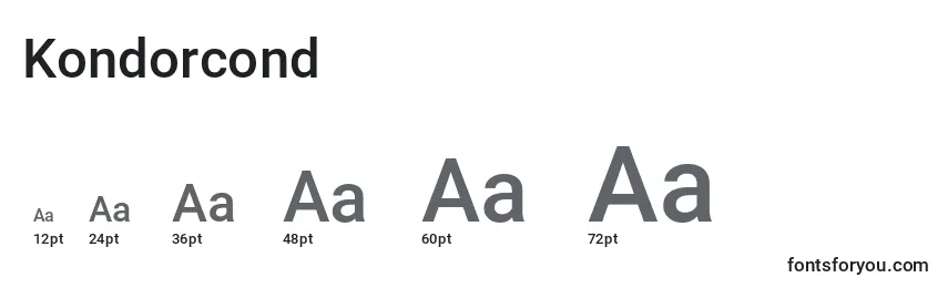 Kondorcond Font Sizes